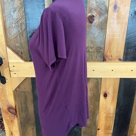 EMORY Park Dulce dark purple short sleeved knit top, size S - Picture 8 of 10